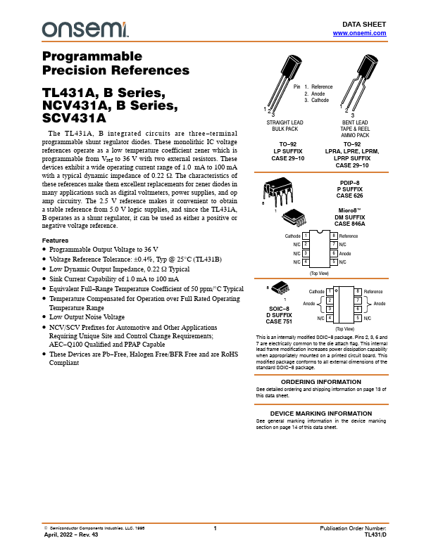 TL431B ON Semiconductor