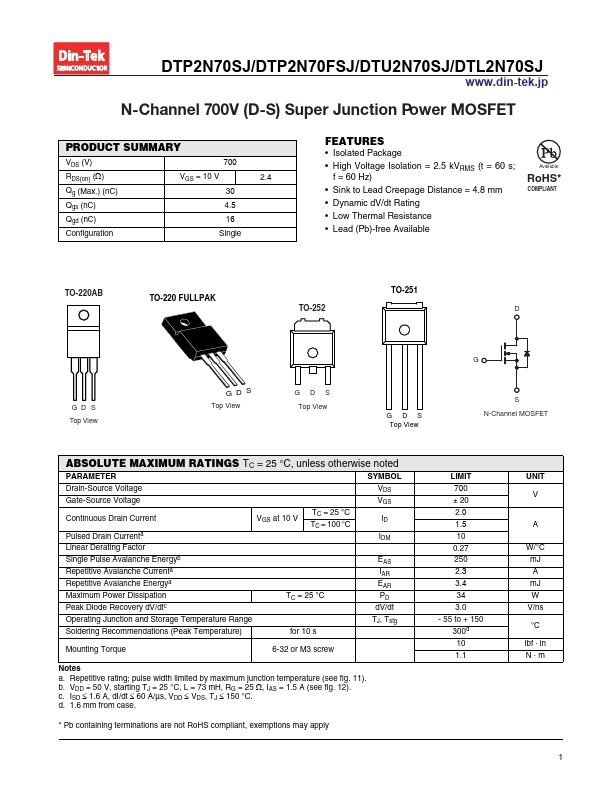 DTP2N70SJ