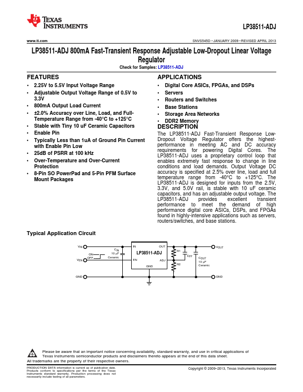 LP38511-ADJ Texas Instruments