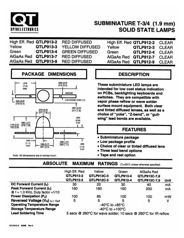 QTLP913-2 QT Optoelectronics