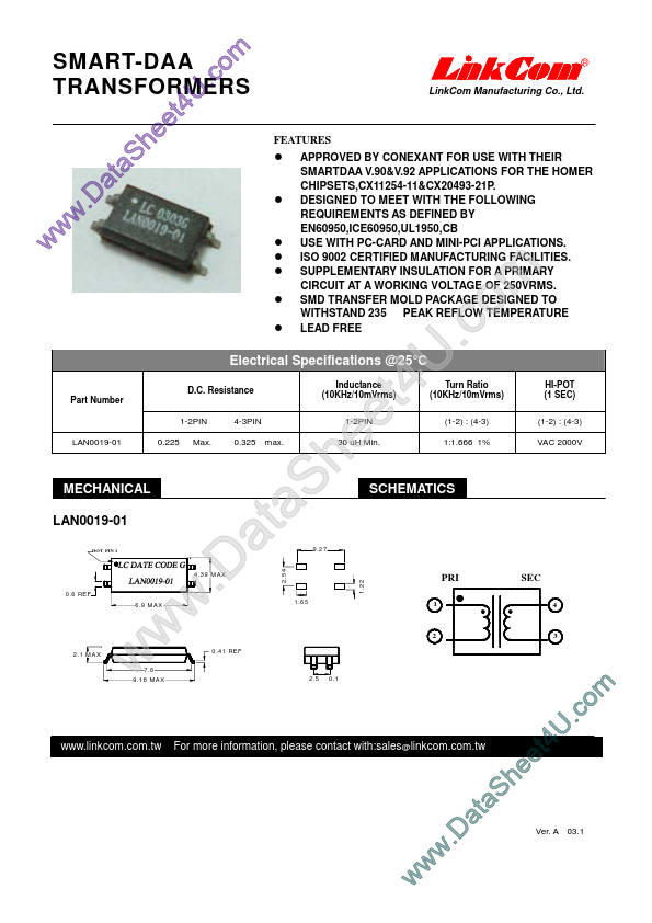 <?=LAN0019-01?> डेटा पत्रक पीडीएफ