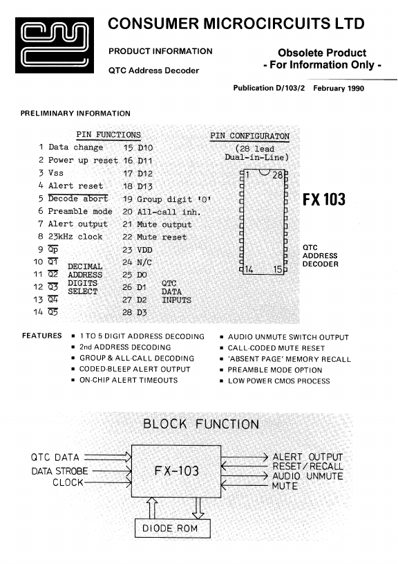 FX-103 CML Microcircuits