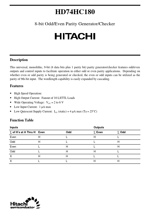 <?=74HC180?> डेटा पत्रक पीडीएफ