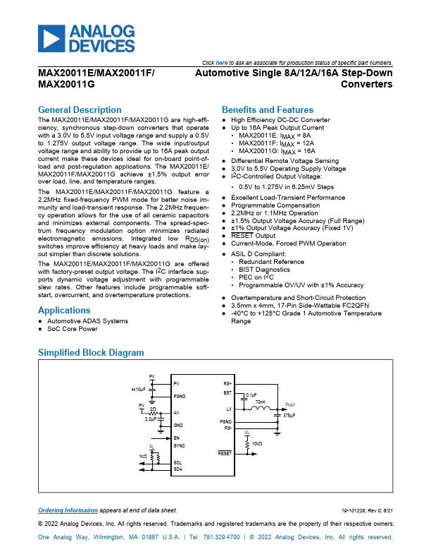 MAX20011F Analog Devices