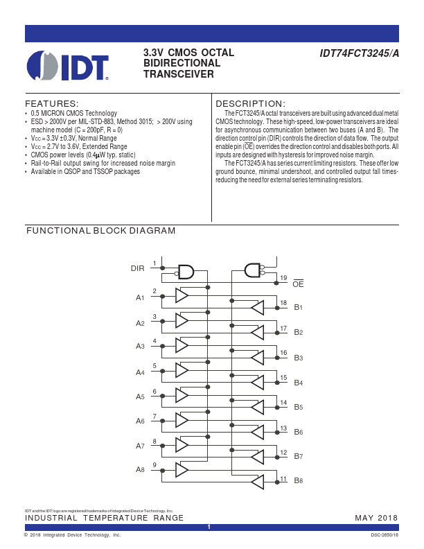 IDT74FCT3245A Integrated Device Tech