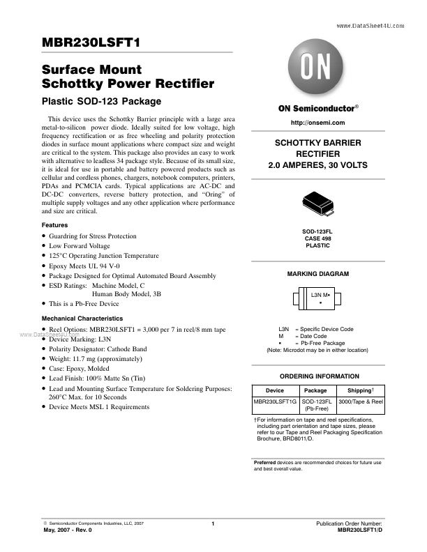 MBR230LSFT1 ON Semiconductor