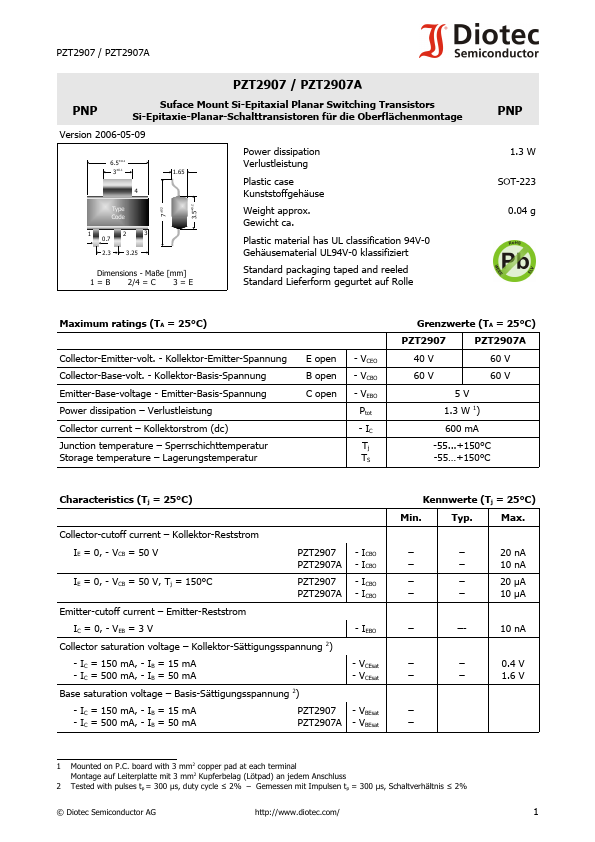 PZT2907A Diotec