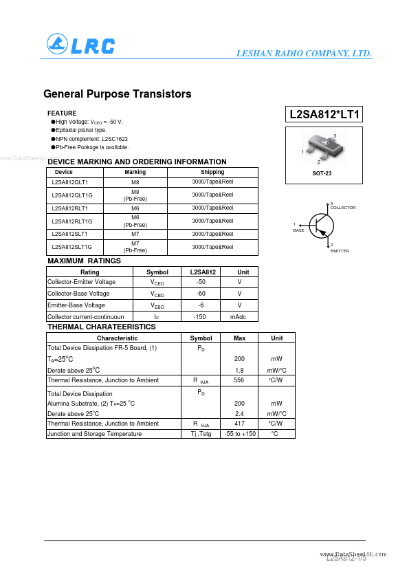 <?=L2SA812RLT1G?> डेटा पत्रक पीडीएफ