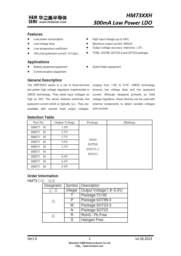 HM7330H H&M Semiconductor