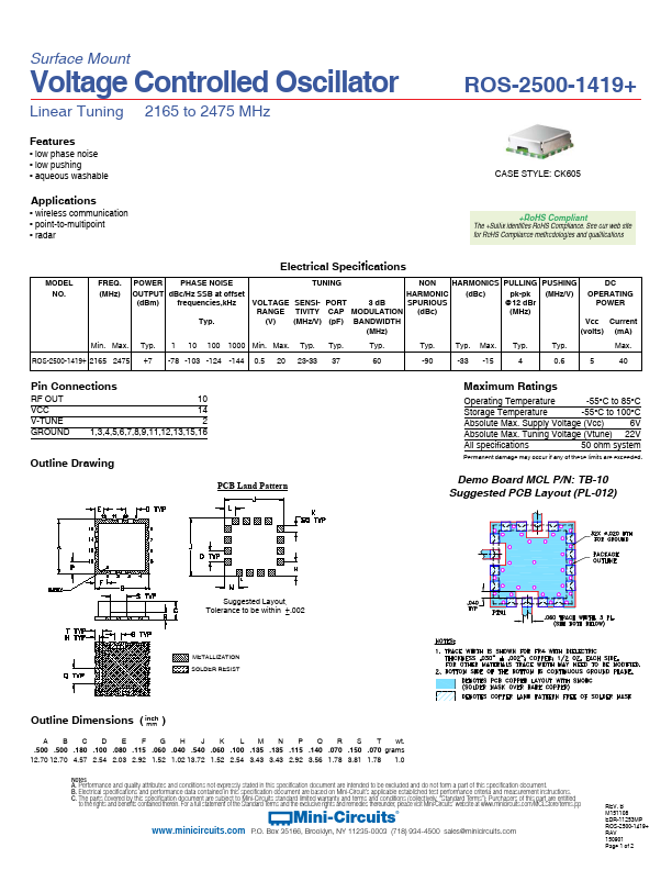 <?=ROS-2500-1419+?> डेटा पत्रक पीडीएफ