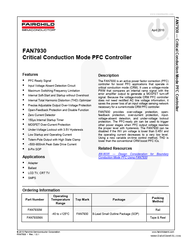 FAN7930 Fairchild Semiconductor