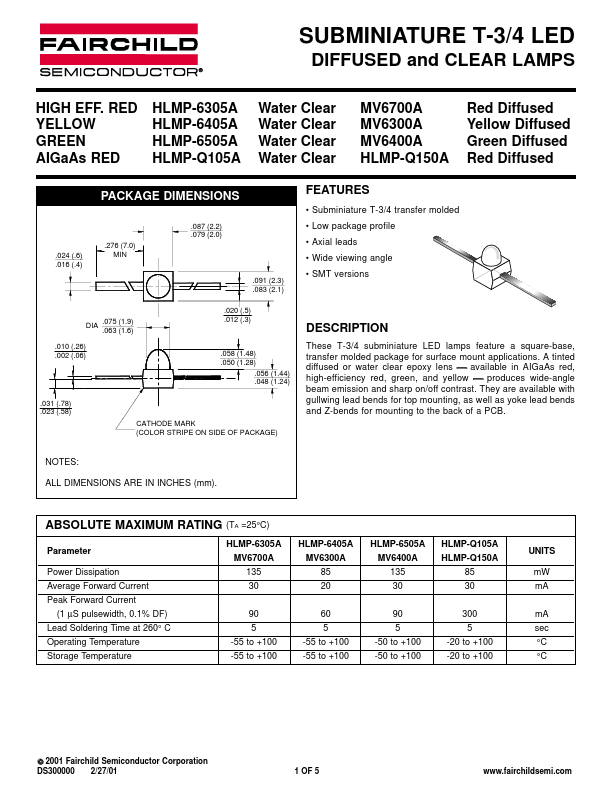 HLMP-6505 Fairchild Semiconductor