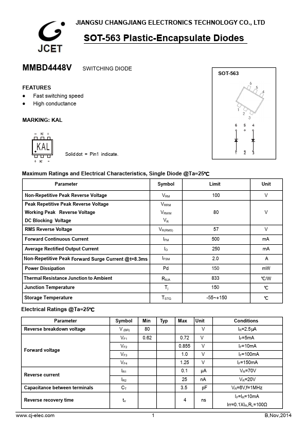 MMBD4448V JCET