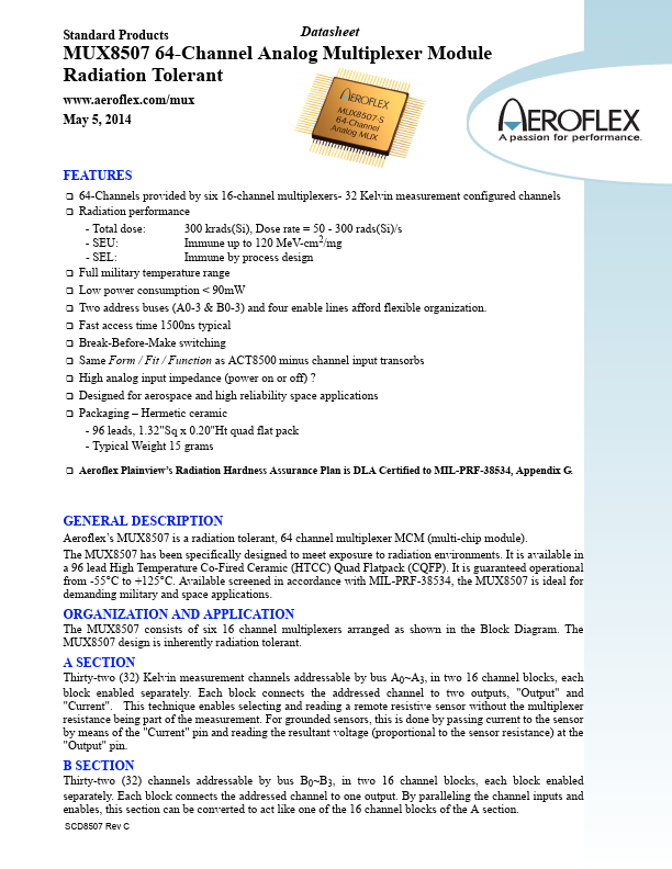 ACT8507 Aeroflex Circuit Technology