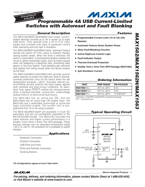<?=MAX1562H?> डेटा पत्रक पीडीएफ