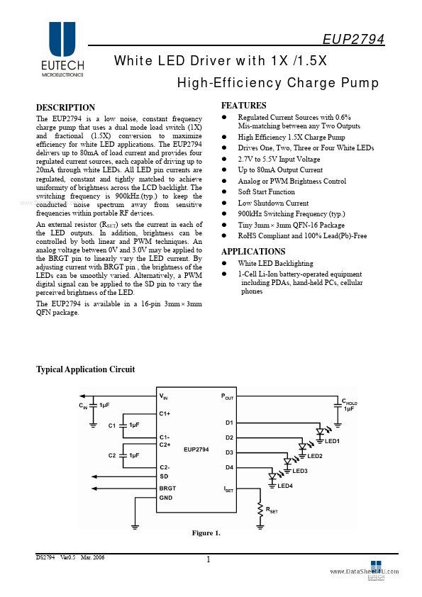 EUP2794 Eutech Microelectronics