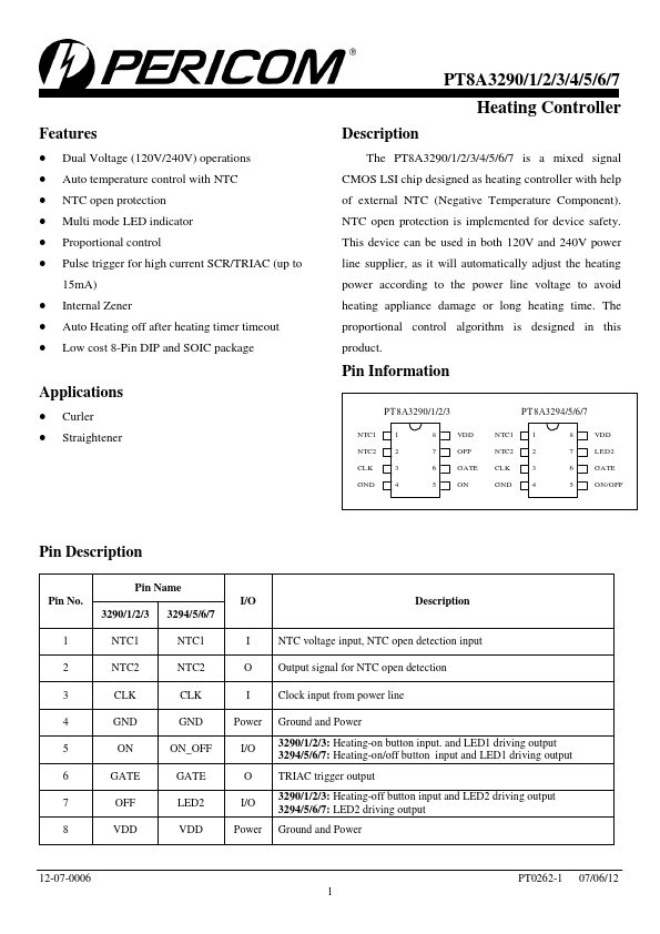 PT8A3296 Pericom Semiconductor