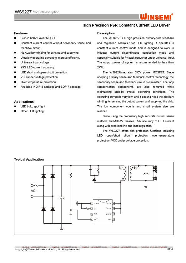 WS9227 Winsemi