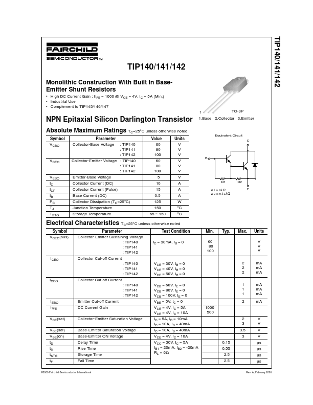 TIP142 Fairchild Semiconductor