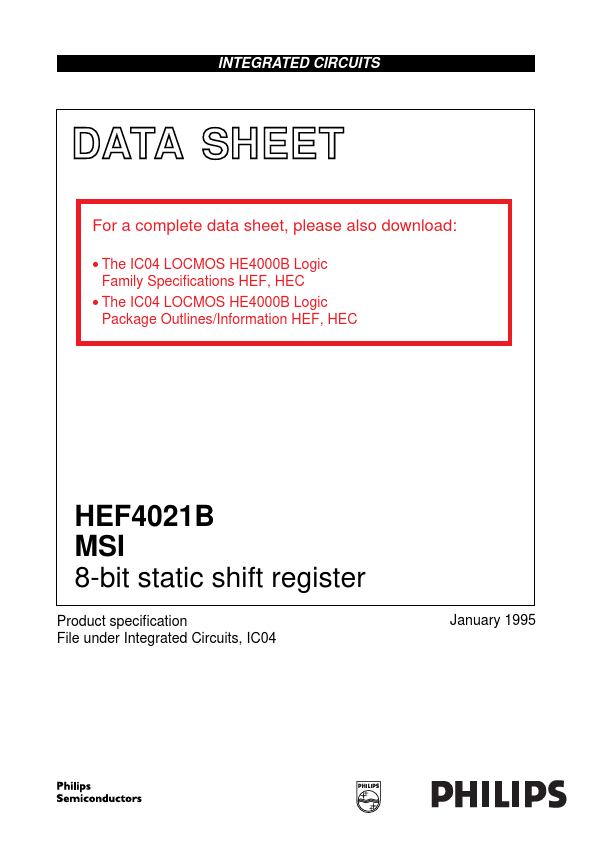 <?=HEF4021B?> डेटा पत्रक पीडीएफ