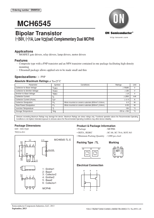 MCH6545 ON Semiconductor