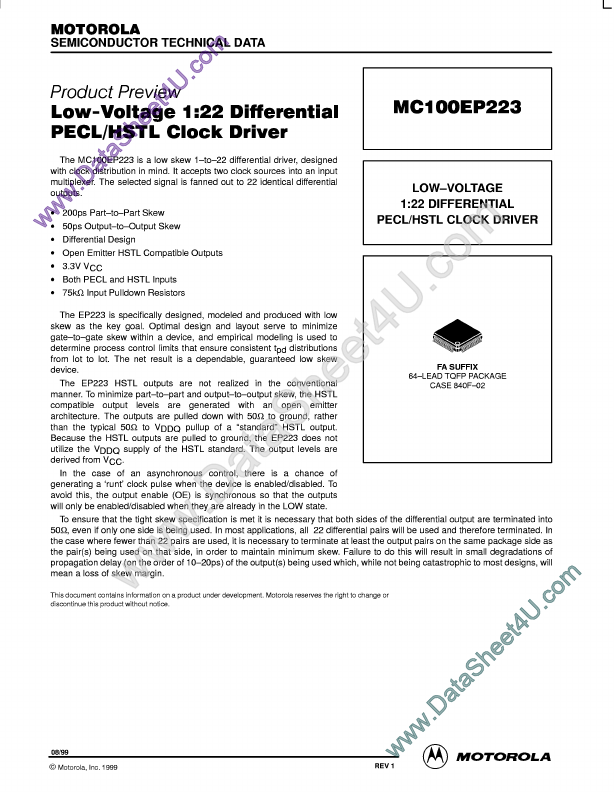 MC100EP223 Motorola Semiconductor