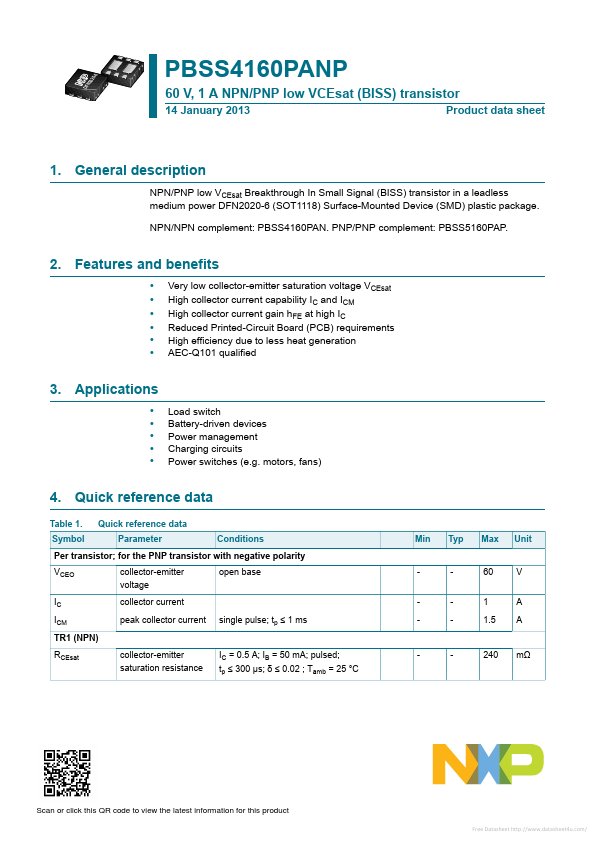 PBSS4160PANP