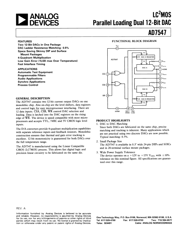 AD7547 Analog Devices