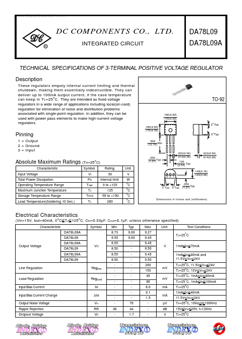 DA78L09A Dc Components