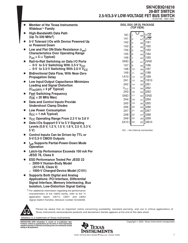 SN74CB3Q16210