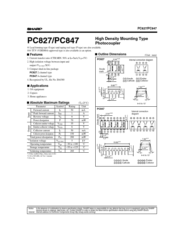 PC847 Sharp Electrionic Components