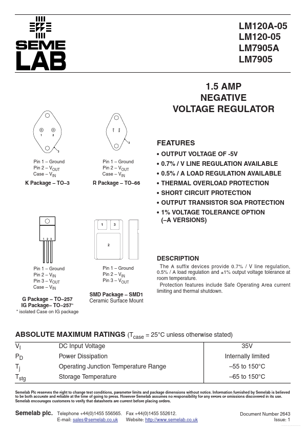 LM7905 Seme LAB