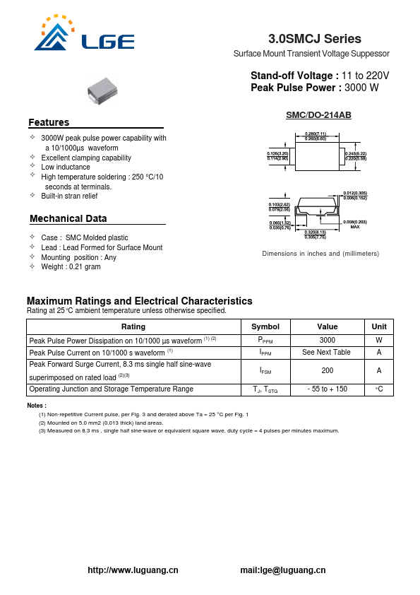 3.0SMCJ210CA