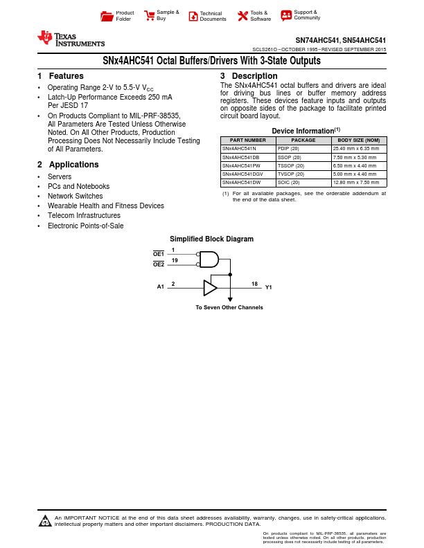 AHC541 Texas Instruments