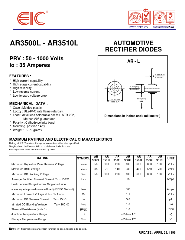 <?=AR3508L?> डेटा पत्रक पीडीएफ