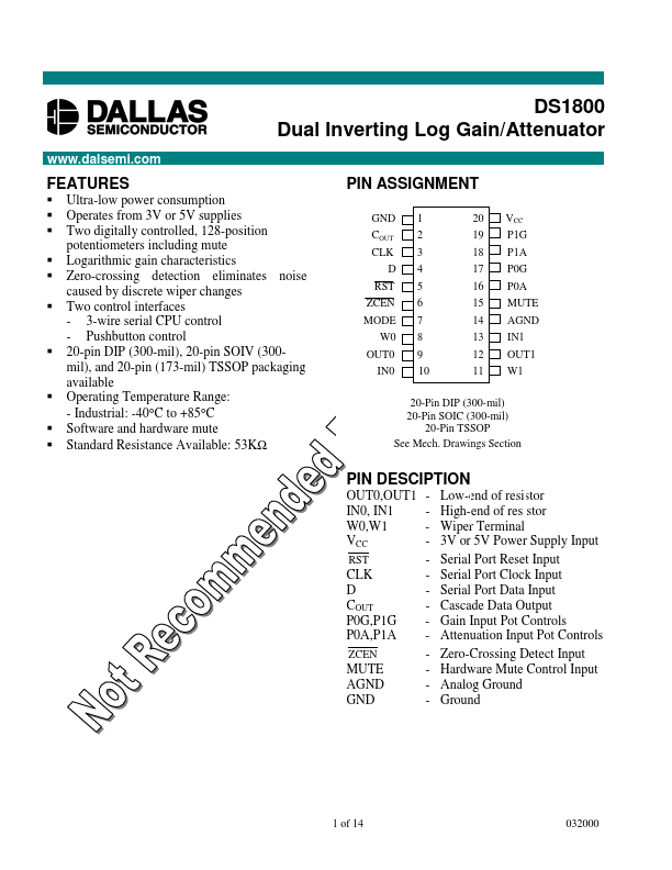 DS1800 Dallas Semiconducotr