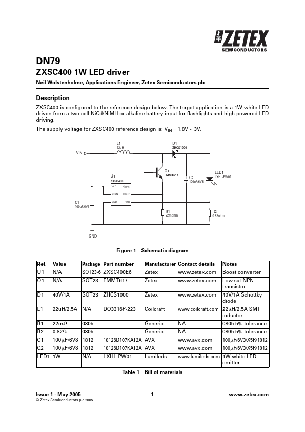 DN79 Zetex Semiconductors