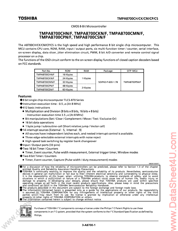 TMPA8700CKF Toshiba