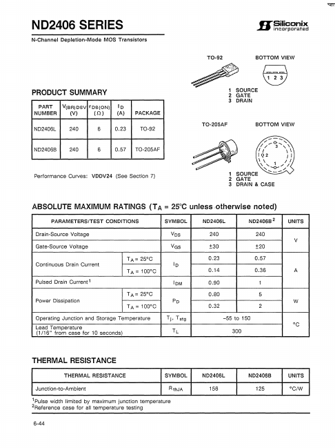 ND2406B Siliconix