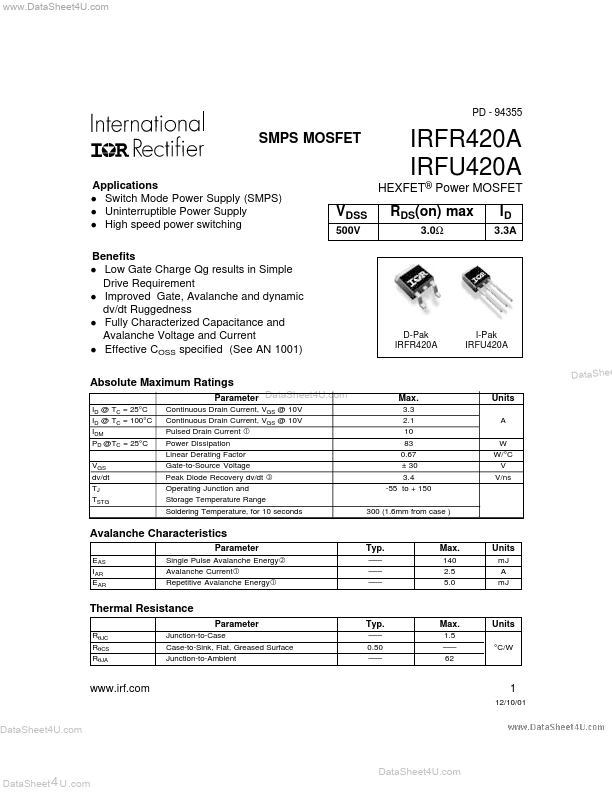 IRFR420A International Rectifier