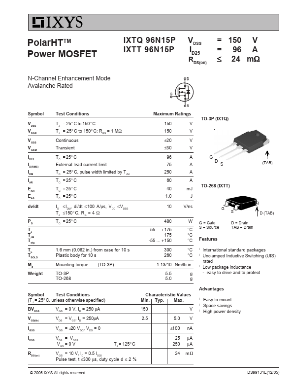 IXTT96N15P