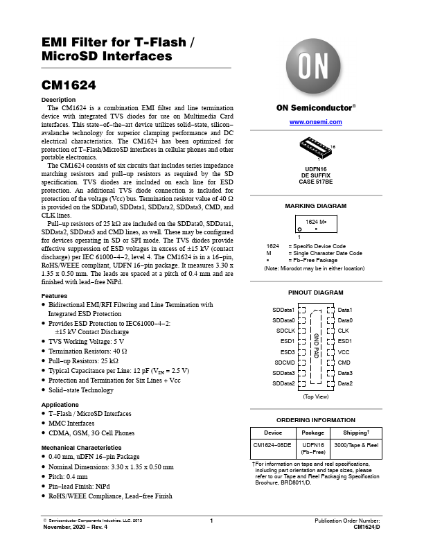 CM1624 ON Semiconductor