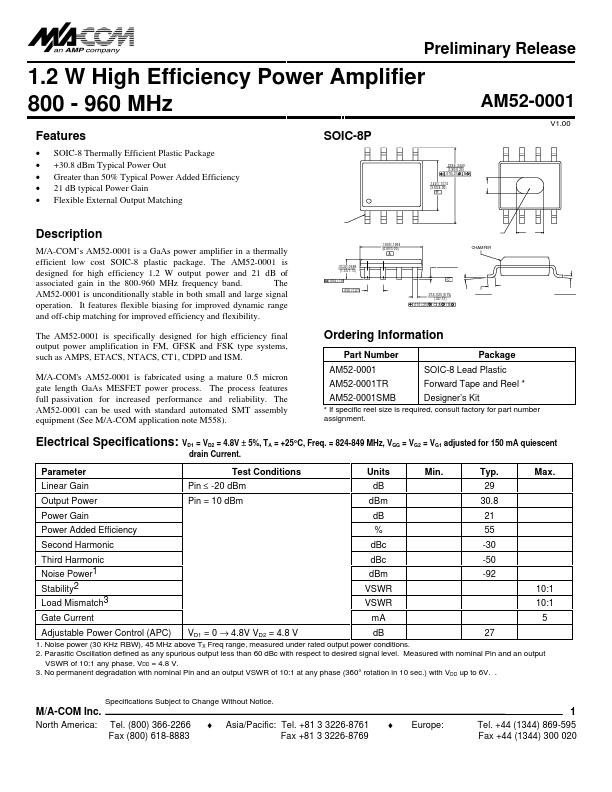 <?=AM52-0001SMB?> डेटा पत्रक पीडीएफ