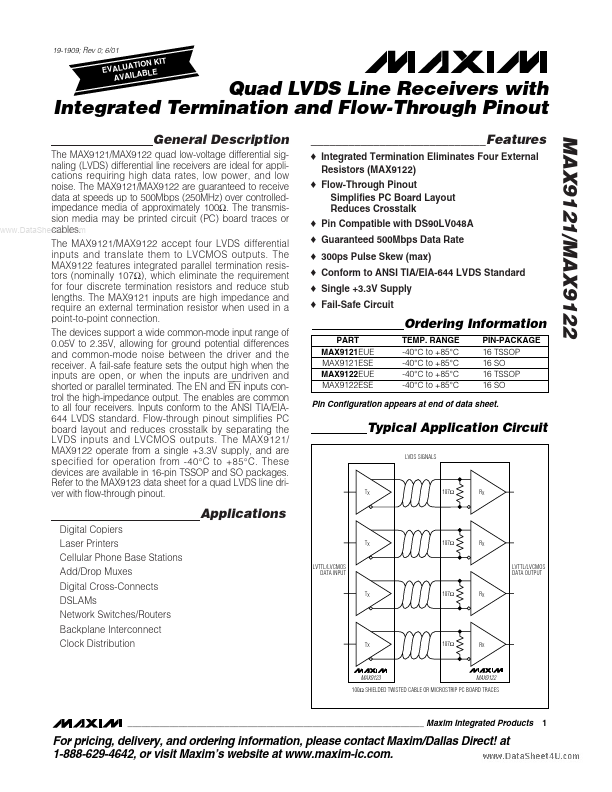<?=MAX9122?> डेटा पत्रक पीडीएफ