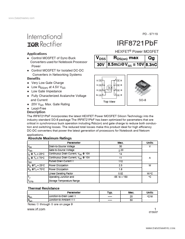 IRF8721PBF