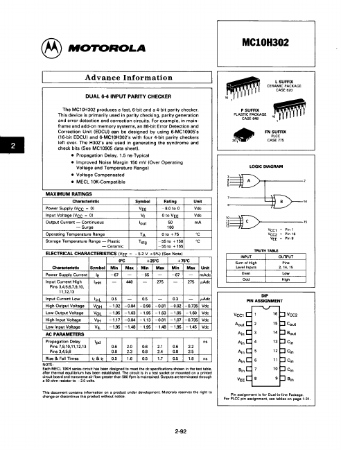 MC10H302 Motorola