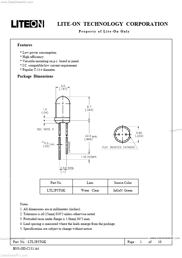 LTL2P3TGK LITE-ON Electronics