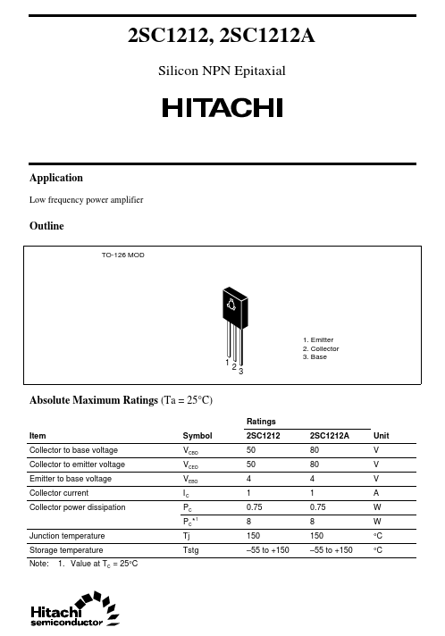 2SC1212 Hitachi Semiconductor