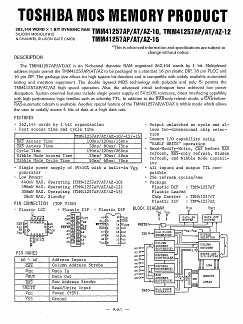 TMM41257AZ-10