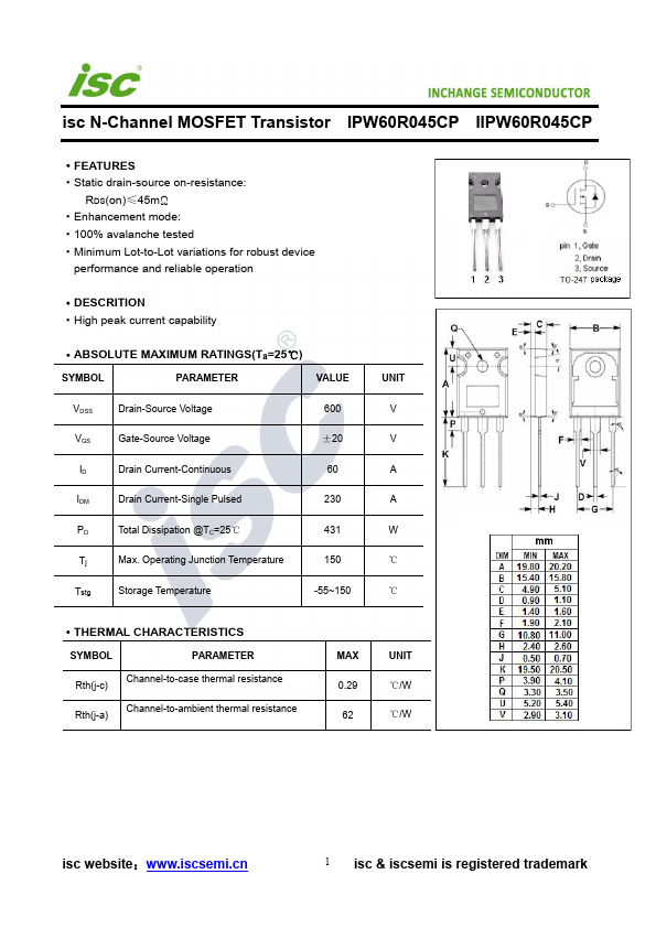 IPW60R045CP INCHANGE